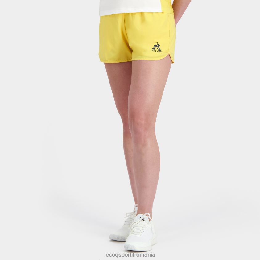 femei pantaloni scurți galbeni 4L4FJF325 Le Coq Sportif îmbrăcăminte